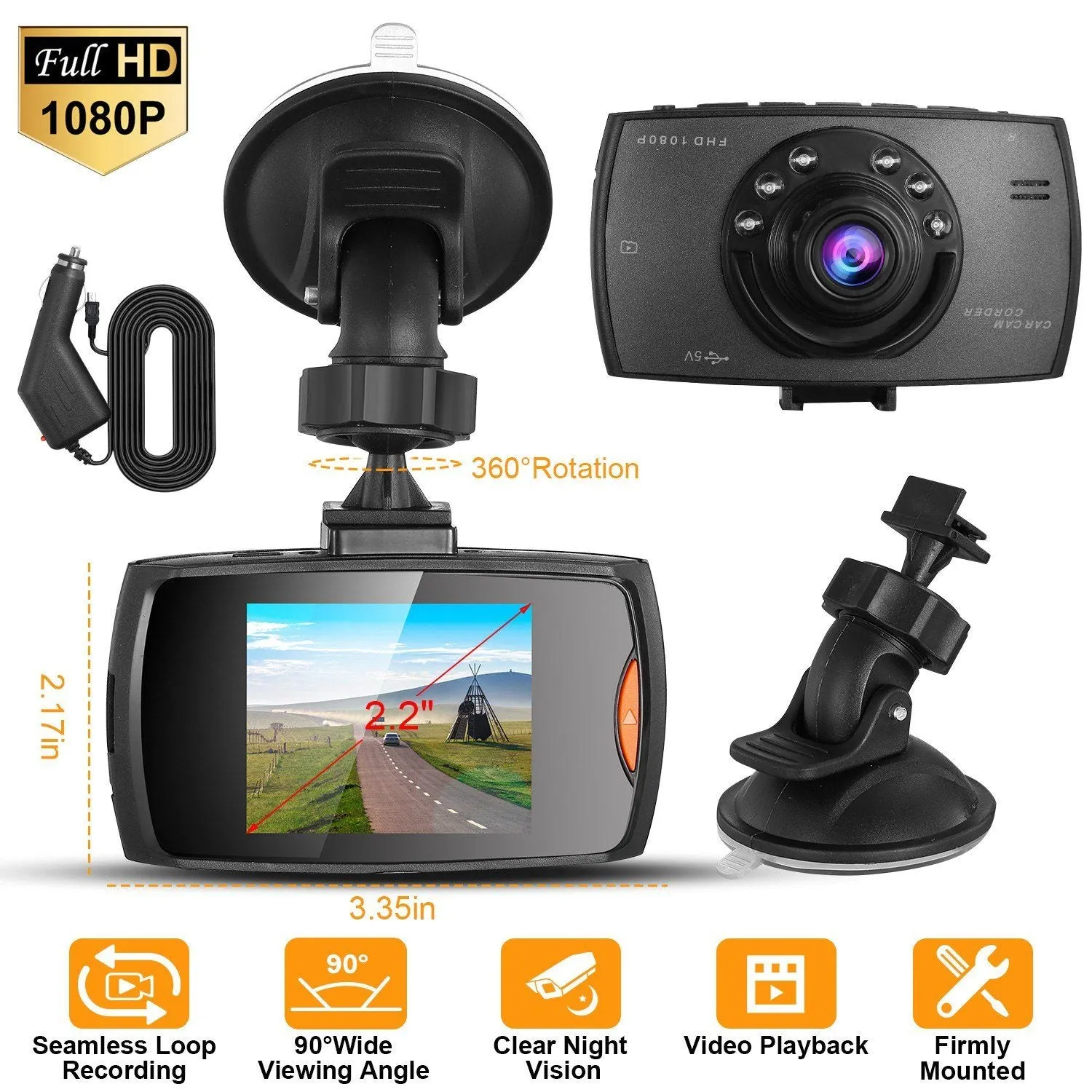 1080P Car DVR Camera Dash Cam