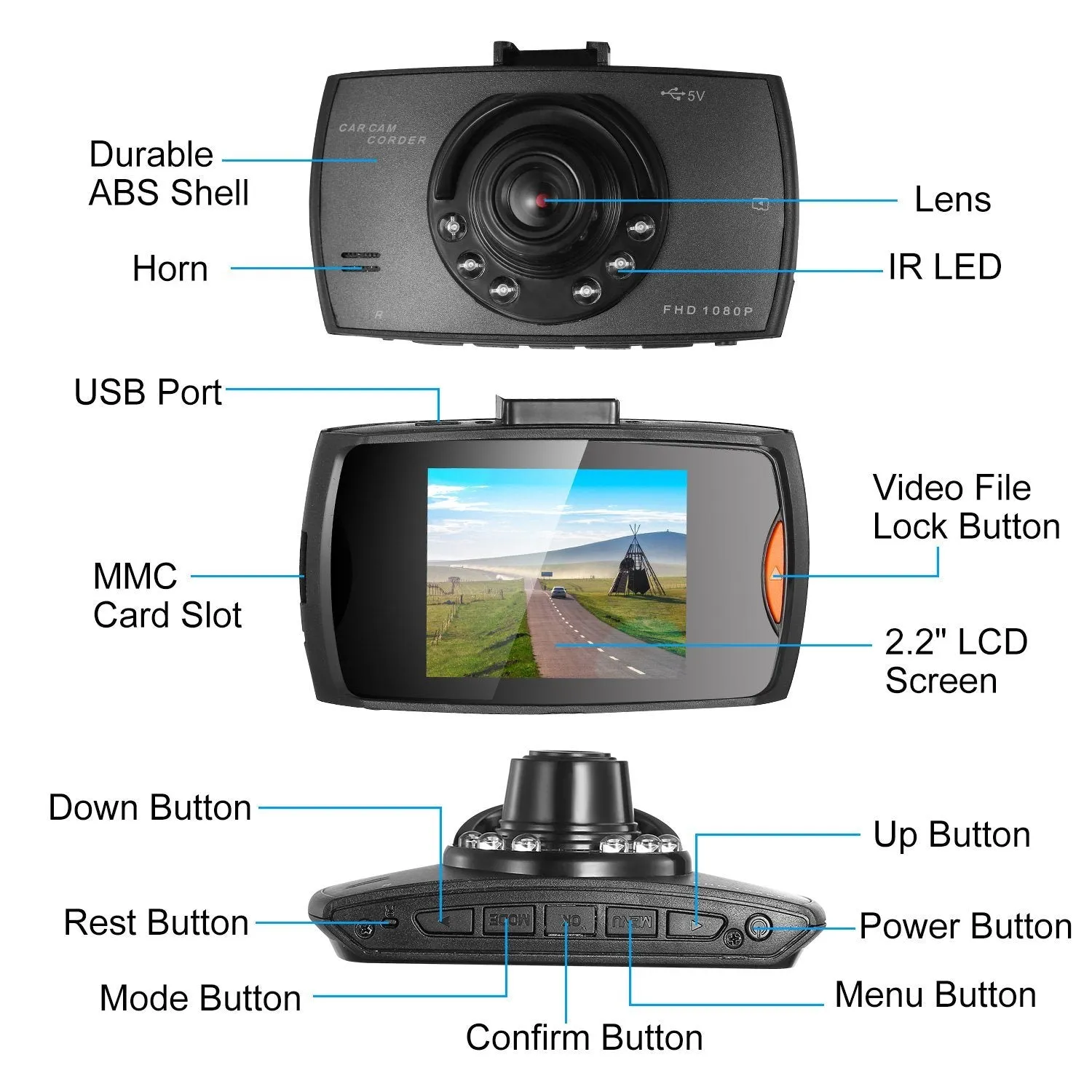 1080P Car DVR Camera Dash Cam