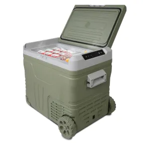 12 Volt Car Refrigerator, 45.4 Quart Portable Freezer Electric Cooler with 12V/24V DC, 100-240V AC, -4°F to 68°F, Compact Compressor for Car, RV, Camping, Travel, Fishing, Outdoor or Home, Green