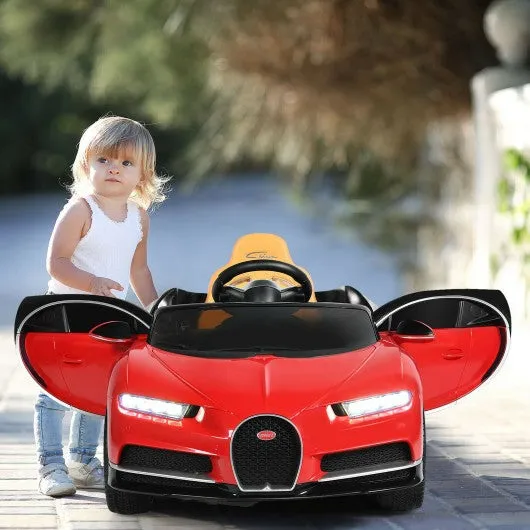 12V Licensed Bugatti Chiron Kids Ride on Car with Storage Box and MP3-Red