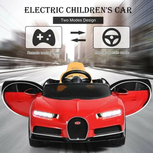 12V Licensed Bugatti Chiron Kids Ride on Car with Storage Box and MP3-Red