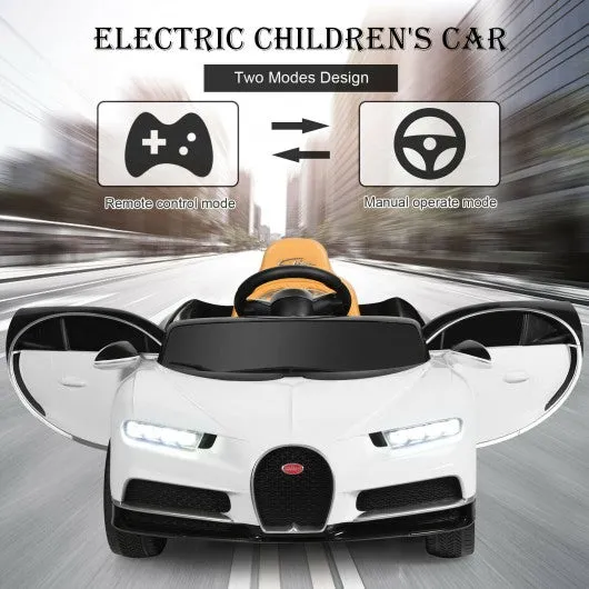 12V Licensed Bugatti Chiron Kids Ride on Car with Storage Box and MP3-White