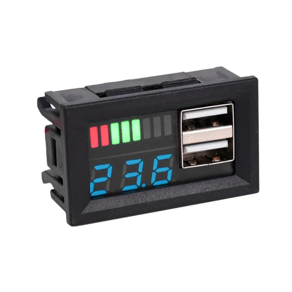 12V Universal Dual USB Digital Voltmeter & Battery Indicator Display Module