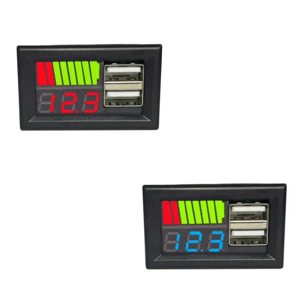 12V Universal Dual USB Digital Voltmeter & Battery Indicator Display Module