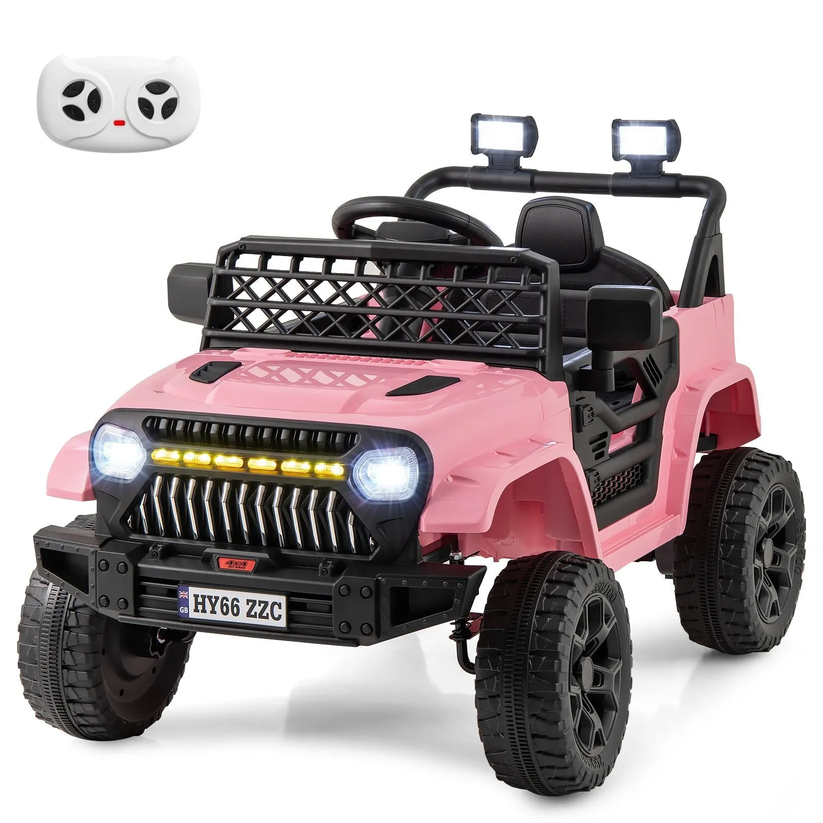 3 Speeds Battery Powered Kids Ride on Truck Car with Parental Remote-Pink