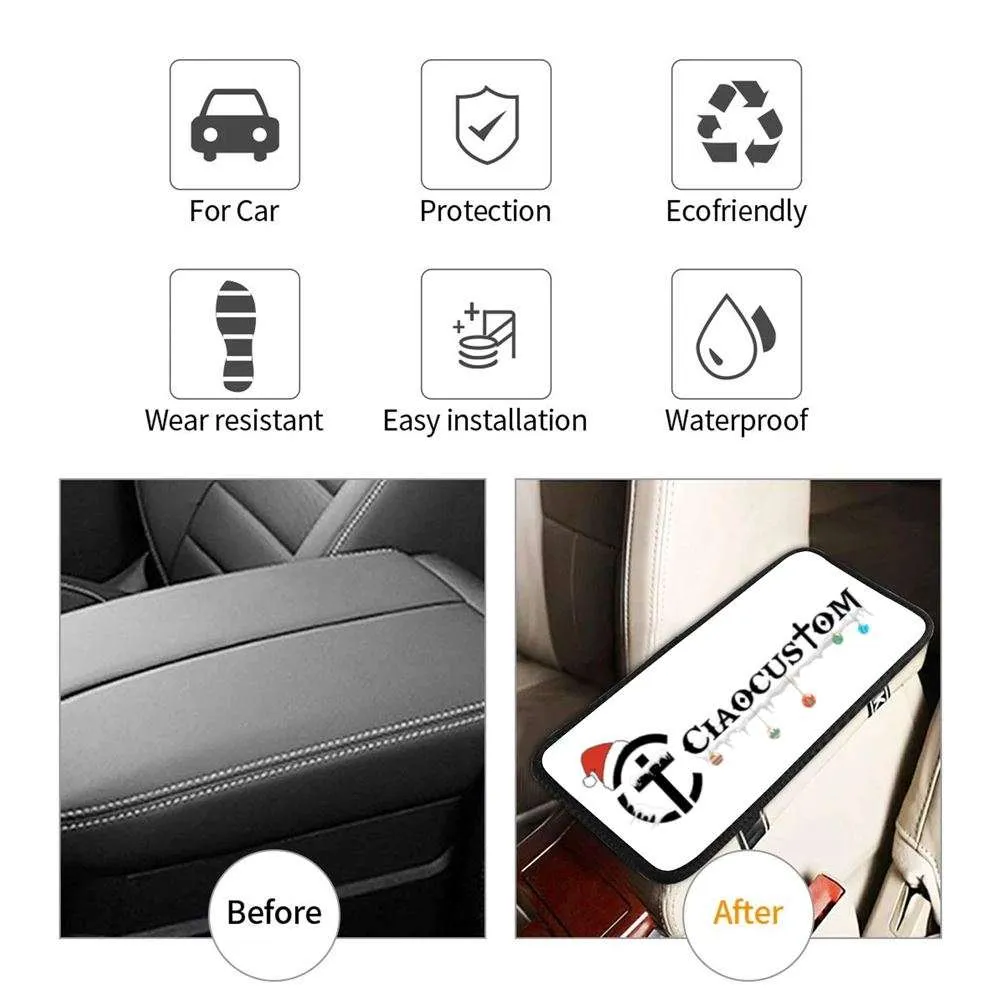 5 Promises Of God Seat Box Cover, Christian Car Center Console Cover, Religious Car Interior Accessories