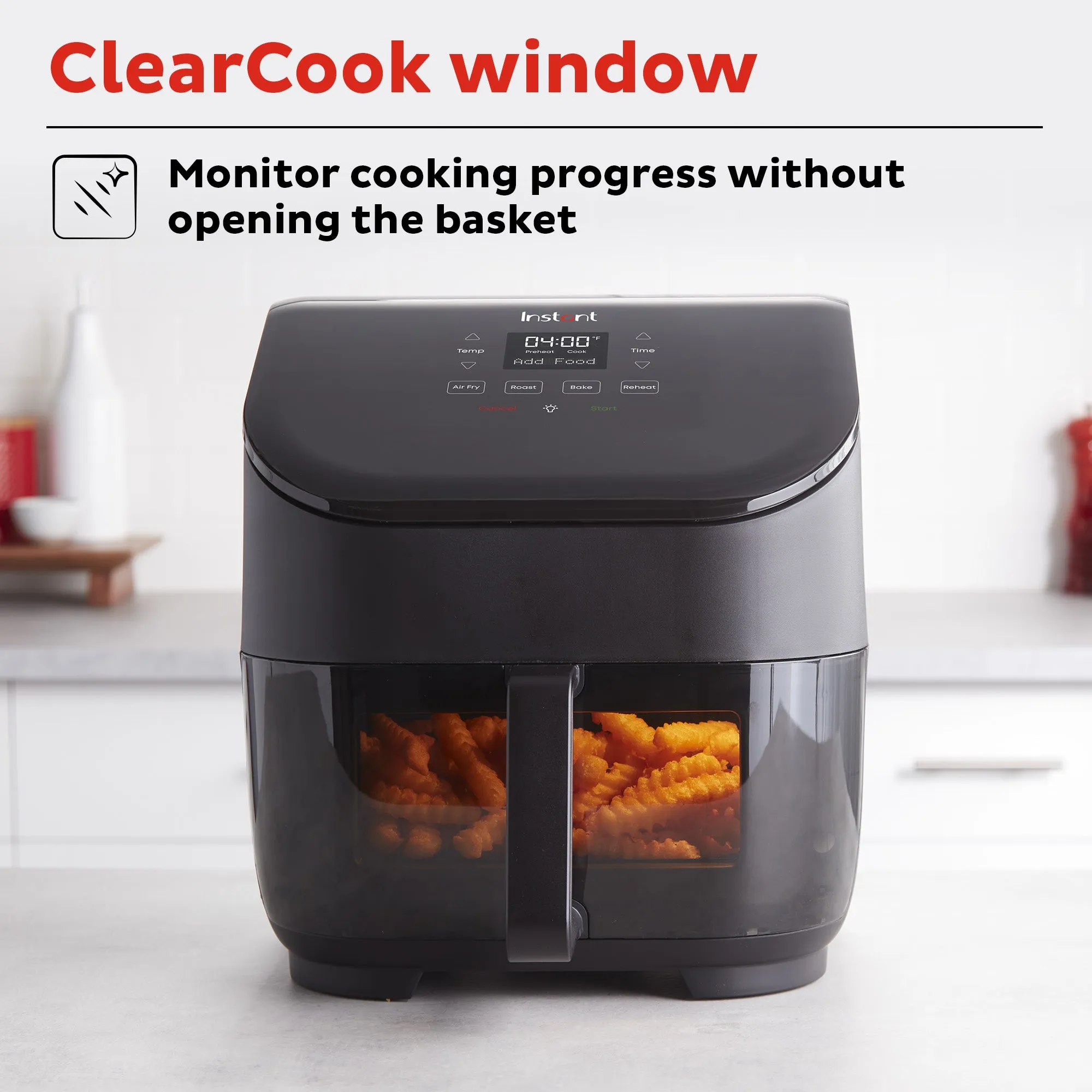 5-Quart Single Basket 4-in-1 Air Fryer Oven with Clearcook Window