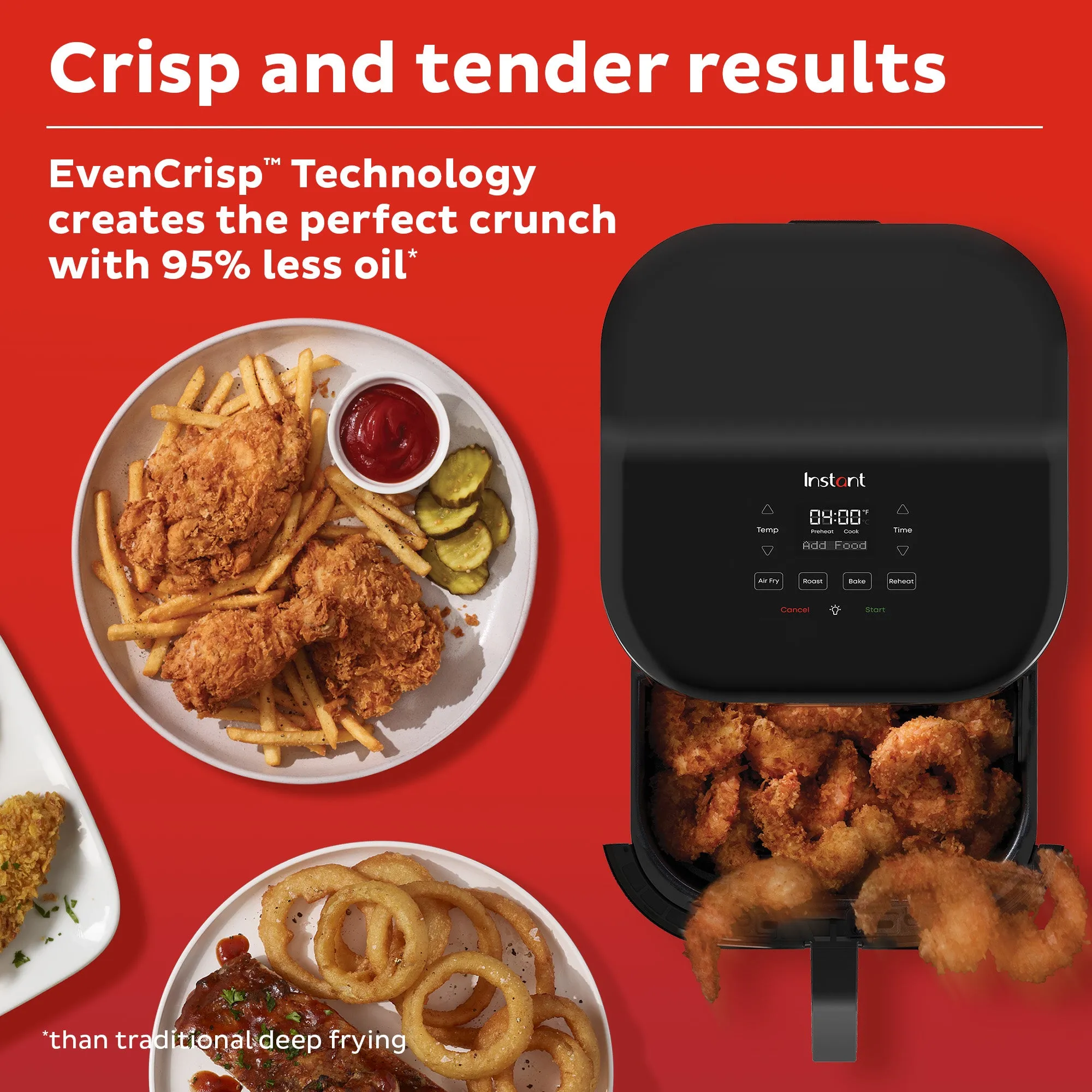 5-Quart Single Basket 4-in-1 Air Fryer Oven with Clearcook Window