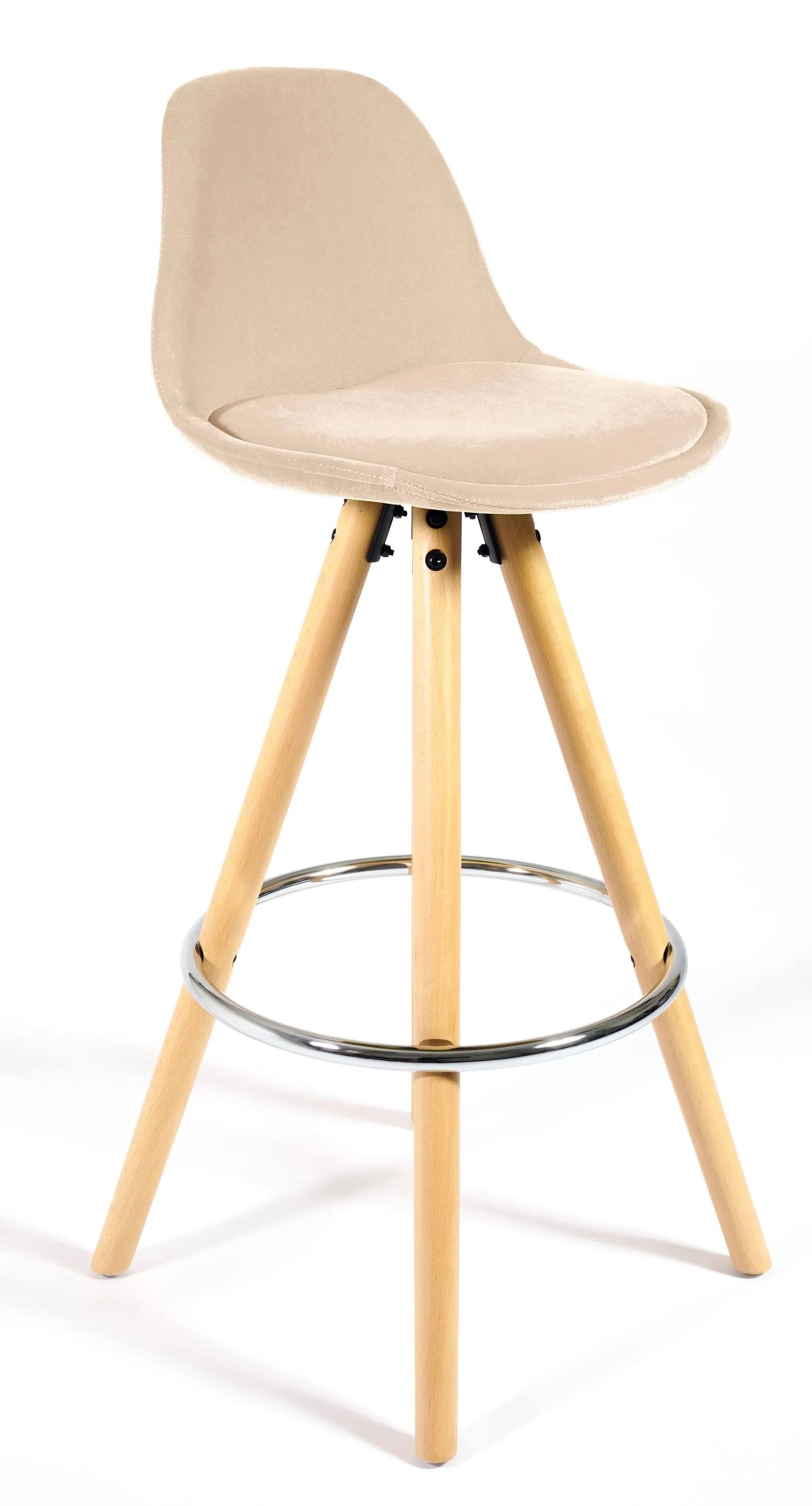 Barcelona Bar Stools Matte Velvet - Beige