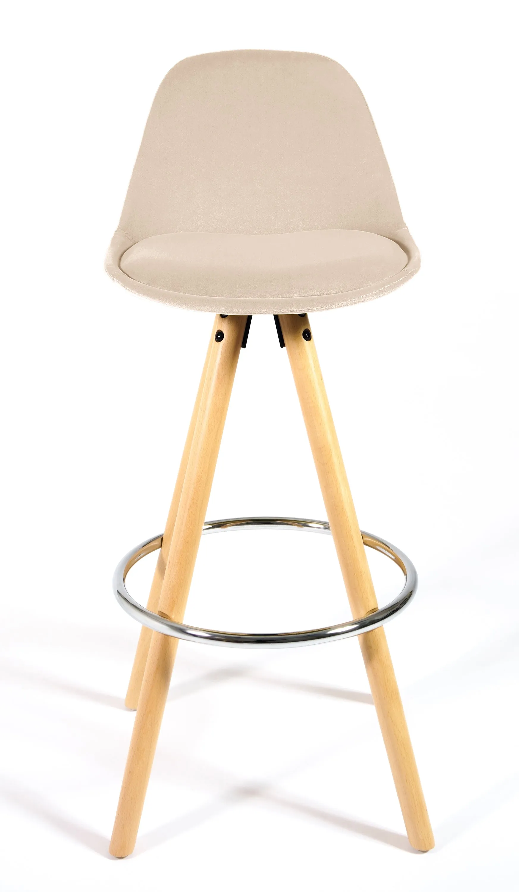 Barcelona Bar Stools Matte Velvet - Beige