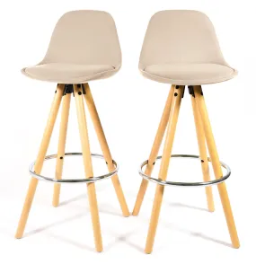 Barcelona Bar Stools Matte Velvet - Beige