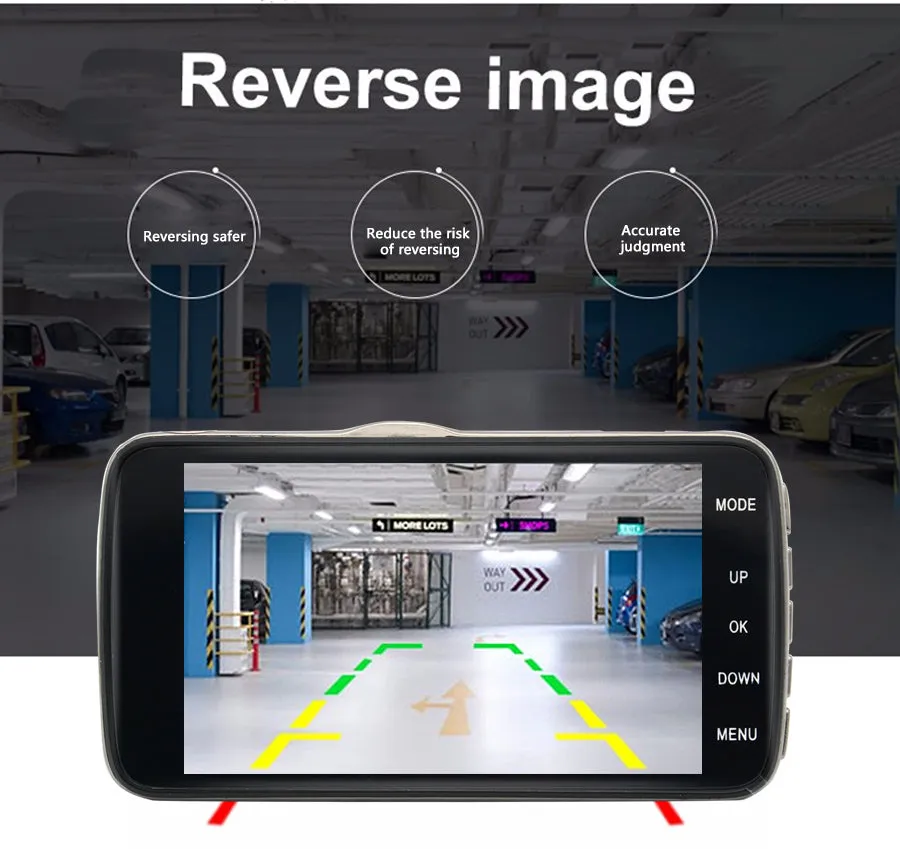 Car DVR Camera Dual Lens with Distance Video Recorder Registrar