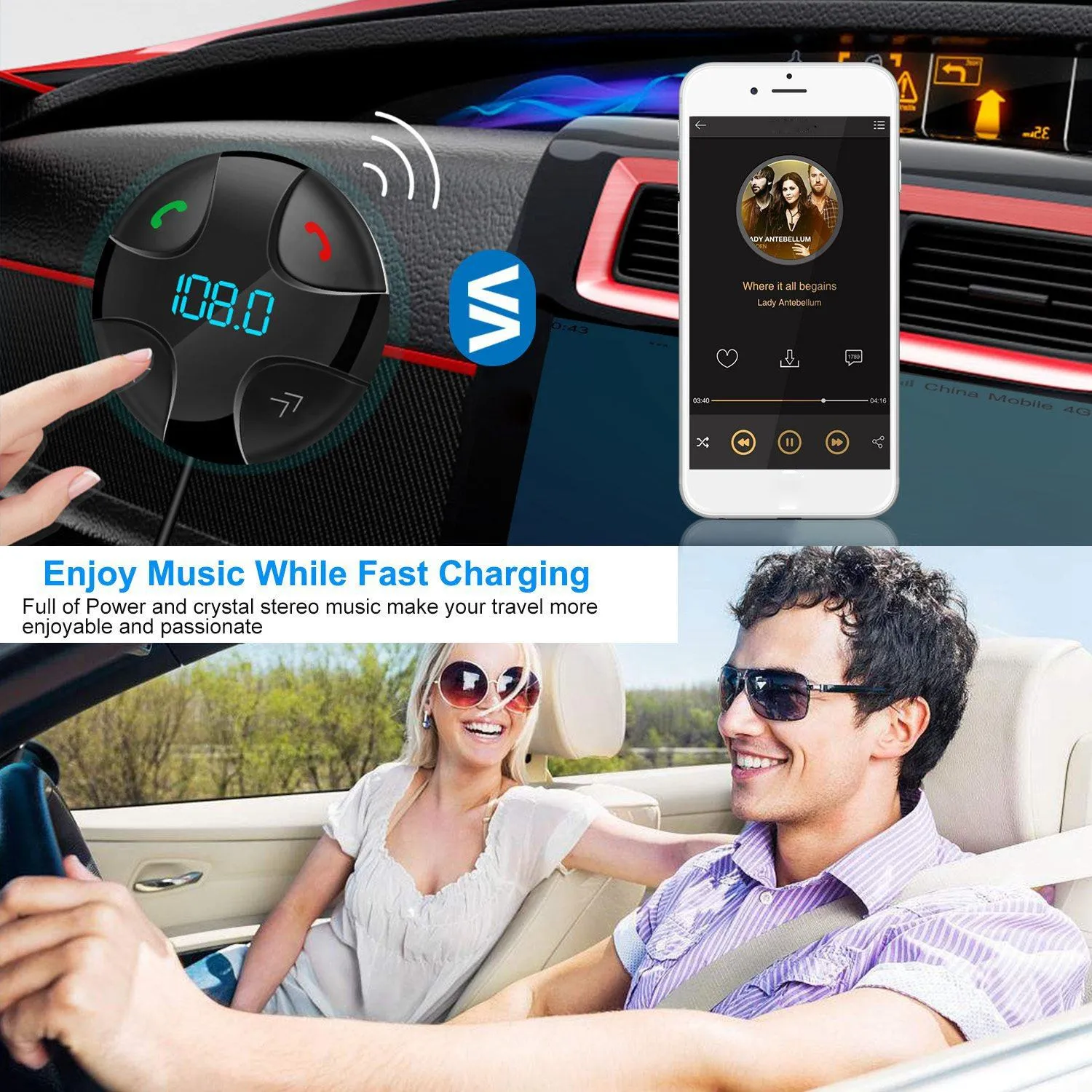 Car Wireless FM Transmitter V4 .2 Car MP3 Player