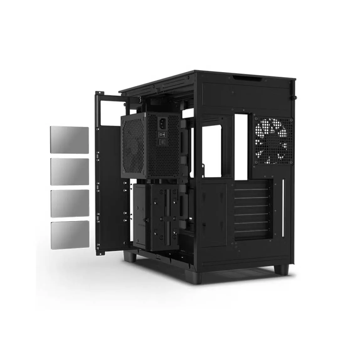 Case NZXT H9 Flow, ATX/Micro-ATX, Mid Tower, black