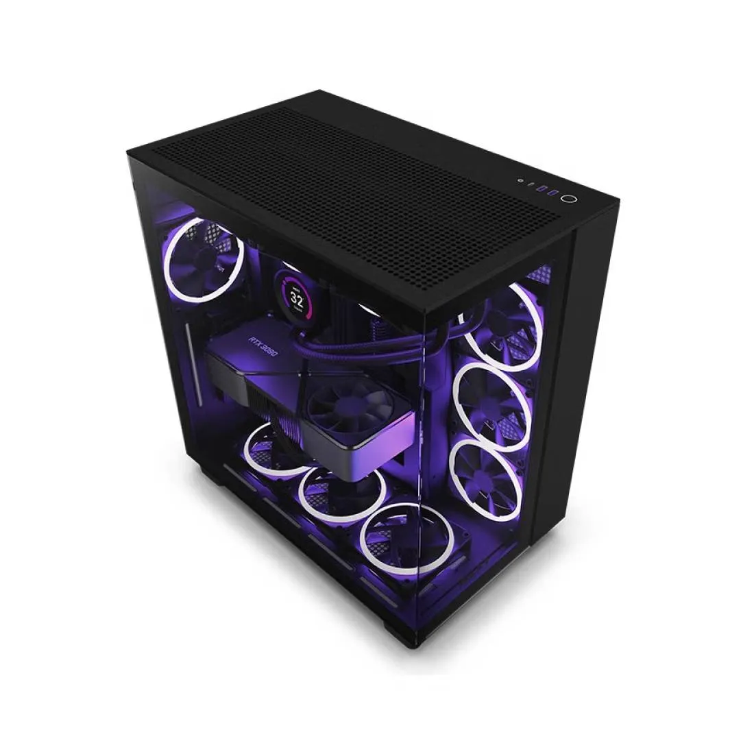 Case NZXT H9 Flow, ATX/Micro-ATX, Mid Tower, black