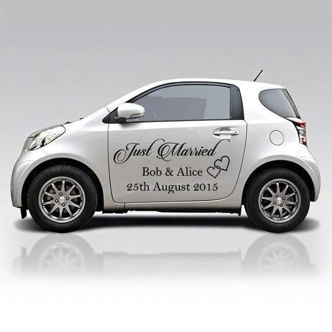 Chic Wedding Vehicle Sticker, Sophisticated Bridal Car Decal