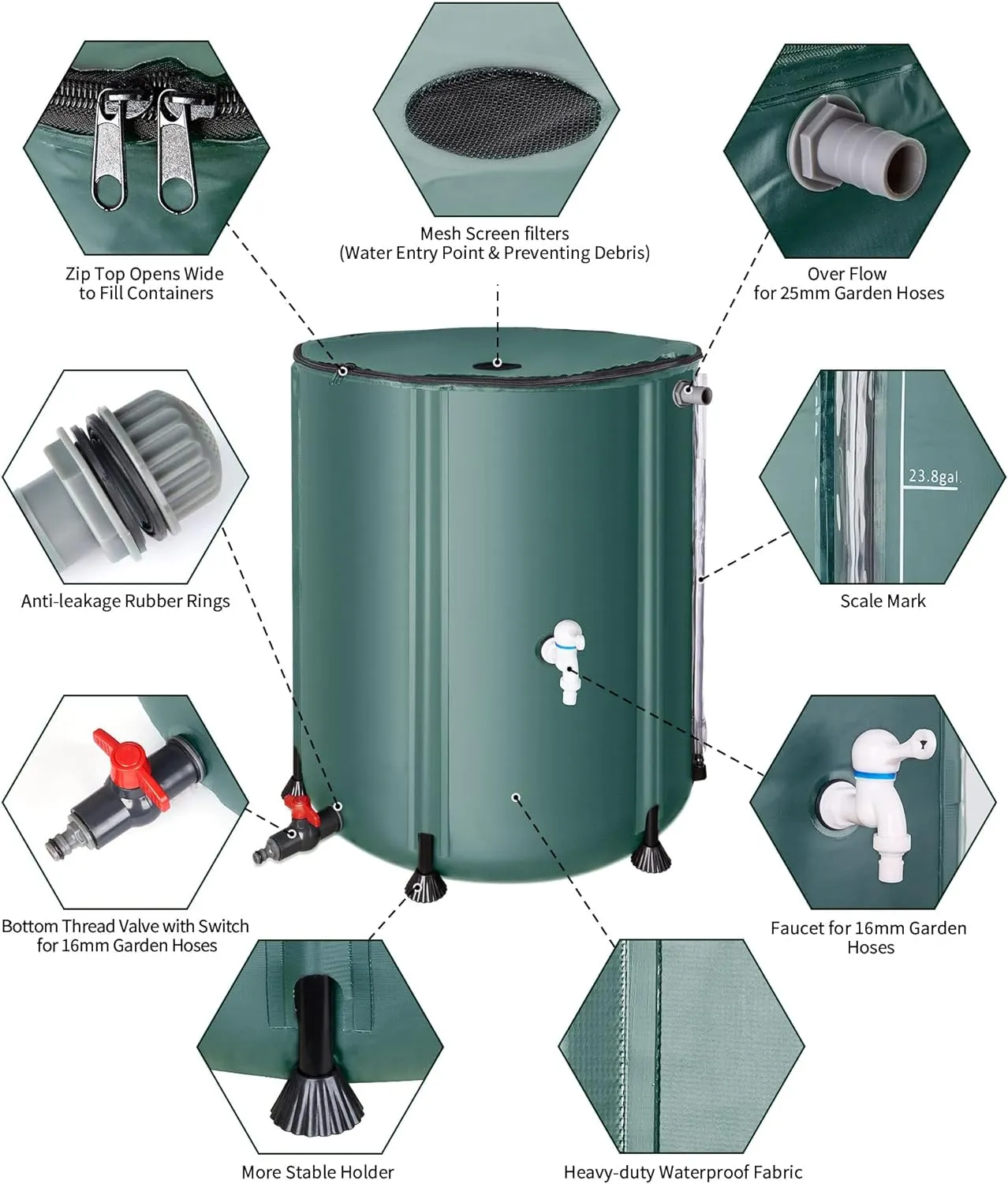 Collapsible Rain Barrel, 100 Gallon