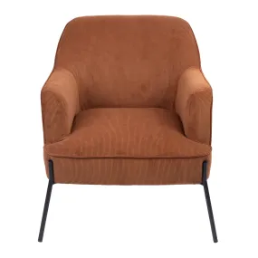 Comfortable Chenille Fabric Armchair with Metal Legs