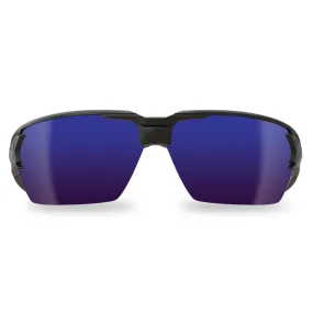 Edge Eyewear XPAP418 - Safety Glasses - Pumori - Black Frame / Aqua Precision Blue Mirror Lens