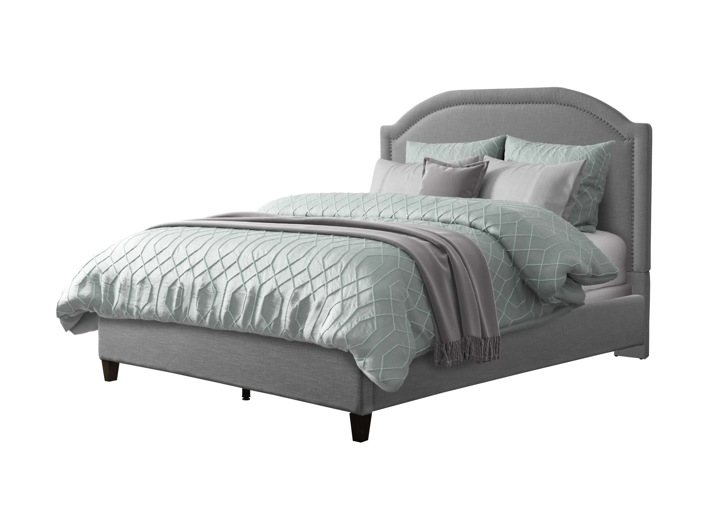 Grey Upholstered Double / Full Bed