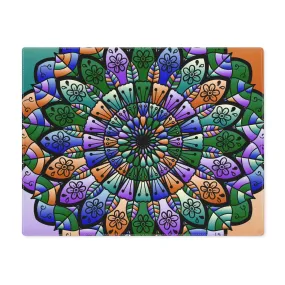 Hand-Drawn Mandala Placemat - Teal/Purple/Orange