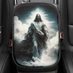 Jesus Walks On Water Seat Box Cover, Christian Car Center Console Cover, Jesus Interior Car Accessories