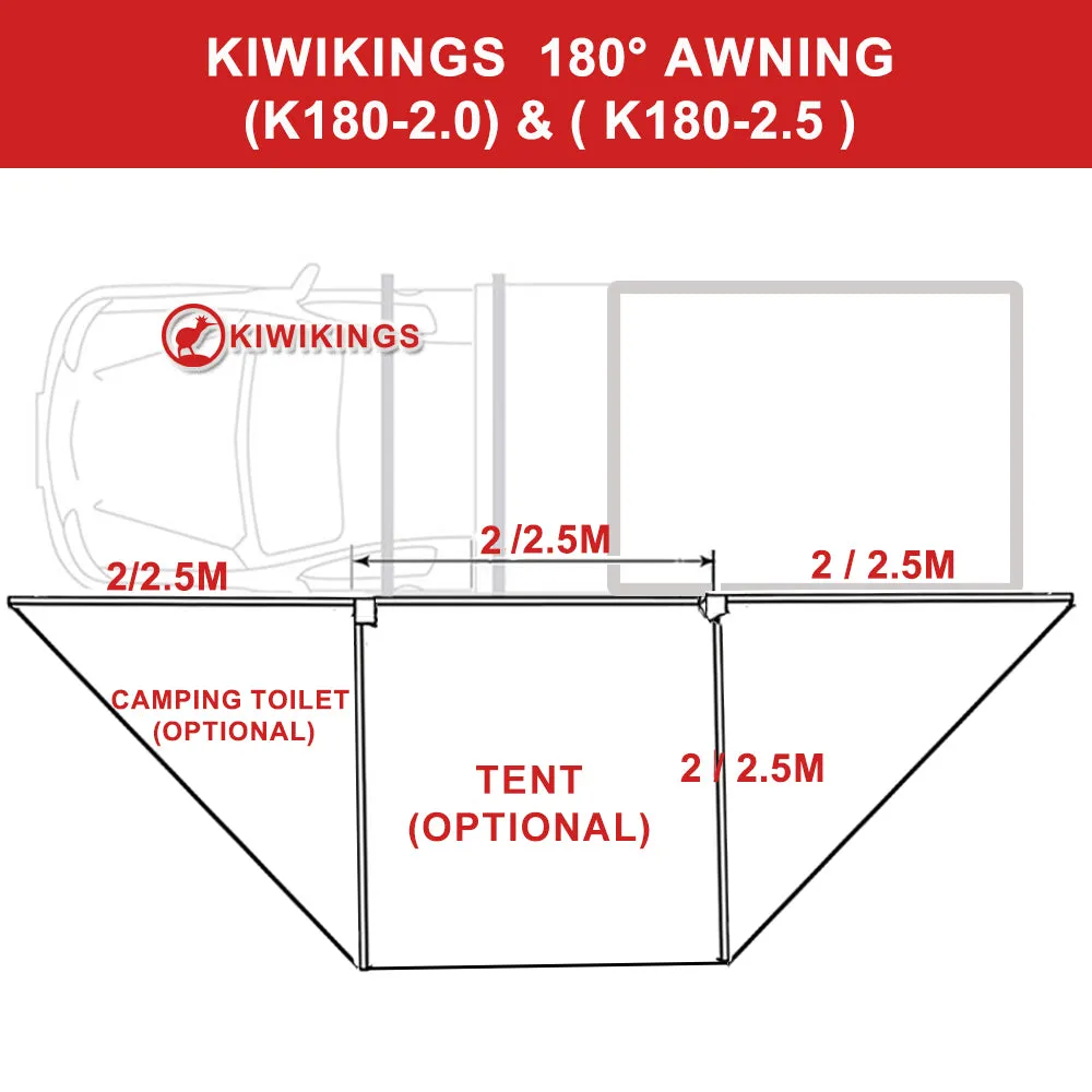 KIWIKINGS 180 FREESTANDING LED AWNING K180-2.0