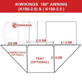 KIWIKINGS 180 FREESTANDING LED AWNING K180-2.0