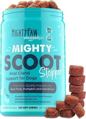 Mighty Paw Scoot Stopper Chews for Healthy Digestion and Anal Gland Support