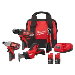 Milwaukee 2497-24B M12 4-Tool Combo Kit