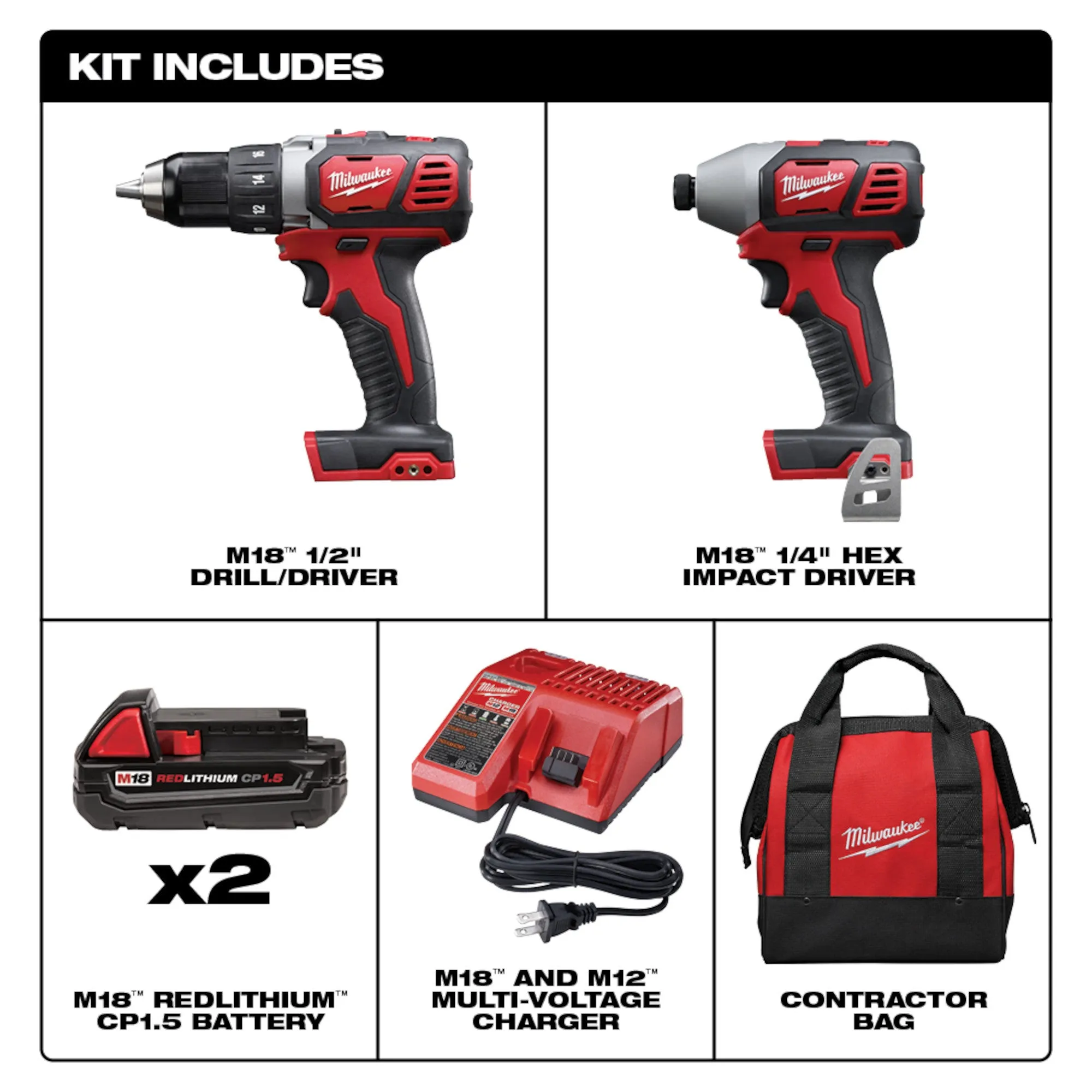 Milwaukee 2691-22 M18™ Cordless Lithium-Ion 2-Tool Combo Kit