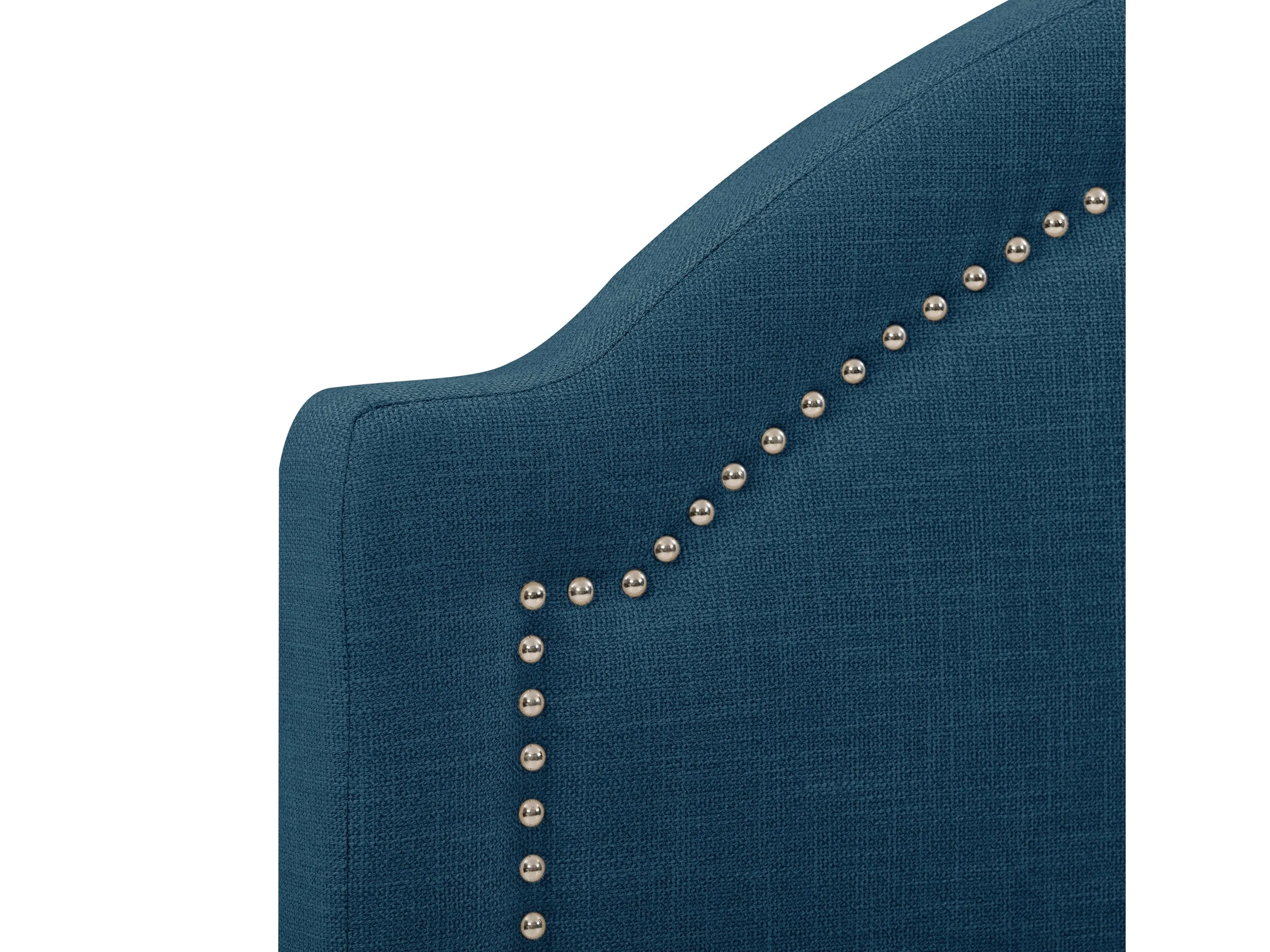 Navy Blue Upholstered King Bed