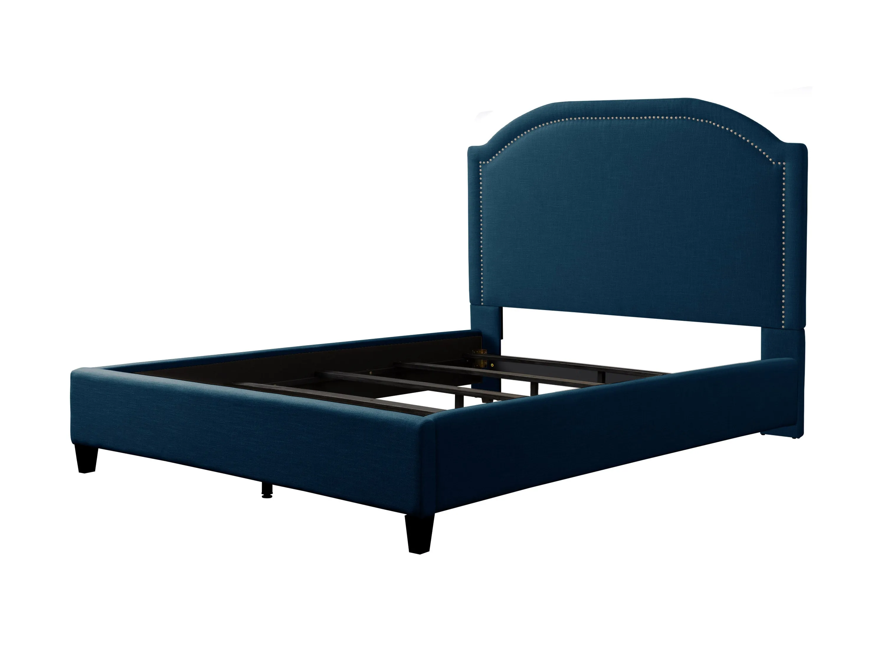 Navy Blue Upholstered King Bed