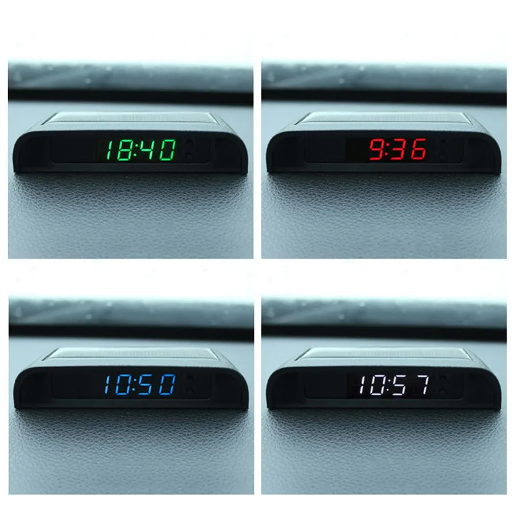 Solar Powered Car Dashboard Digital Clock