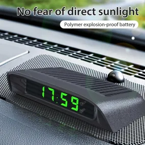 Solar Powered Car Dashboard Digital Clock