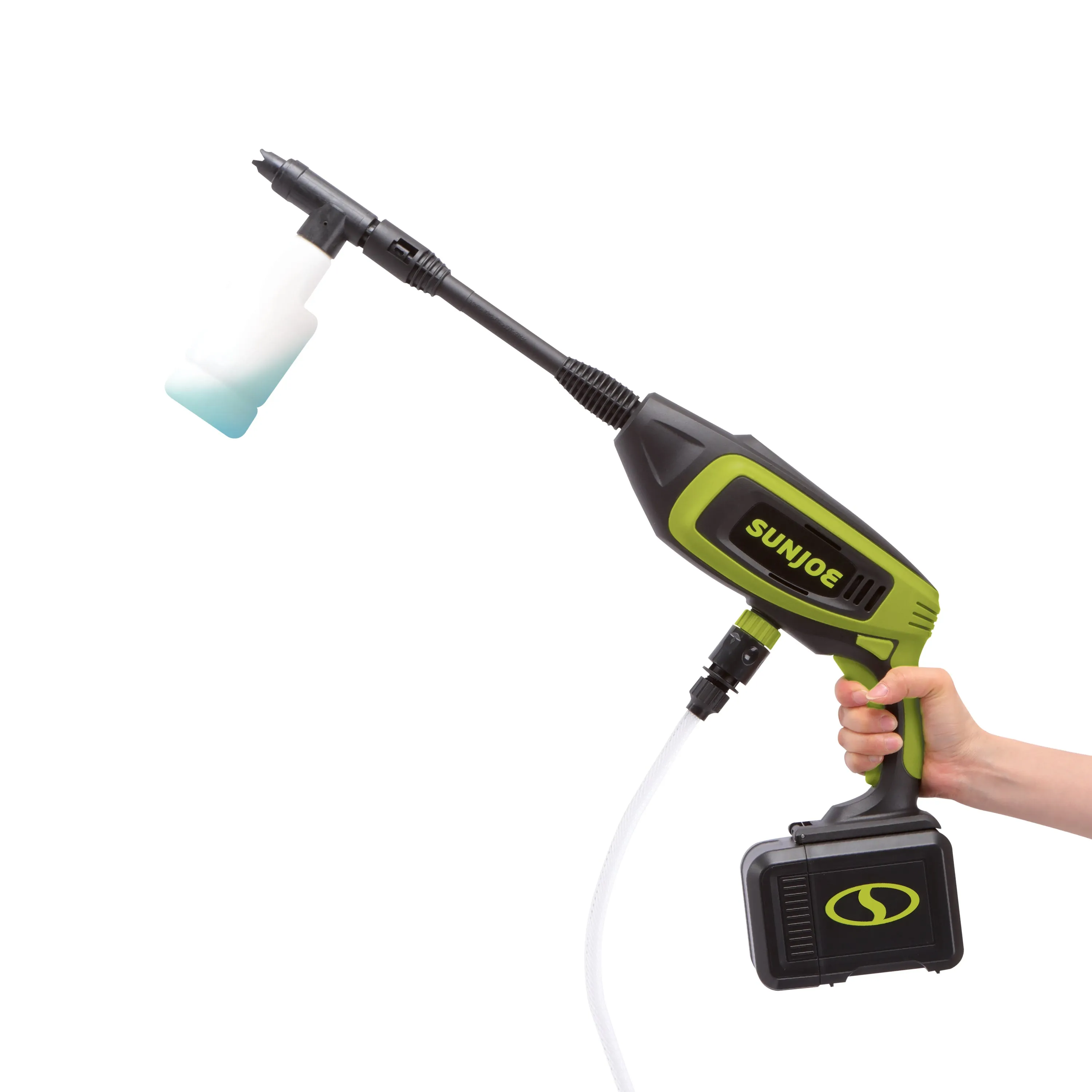 Sun Joe 24V-PP350-LTE 24-Volt* IONMAX Power Cleaner Kit | W/ Water Siphon Hose, Utility Brush, and more | Portable Cleaning On-The-Go | 5-in-1 Twist Nozzle | W/ 2.0-Ah Battery   Charger