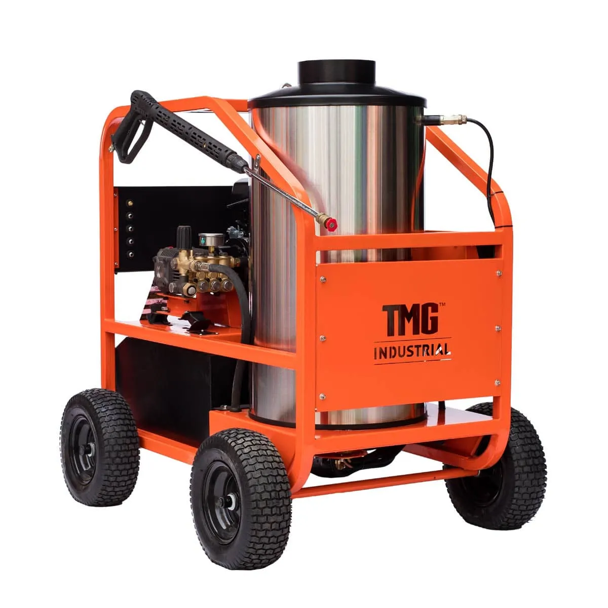 TMG Industrial 2700 PSI Hot Water Pressure Washer, 7 HP Kohler Engine, Oil Fired, Triplex Plunger Pump, 33' High-Pressure Hose, TMG-HW28