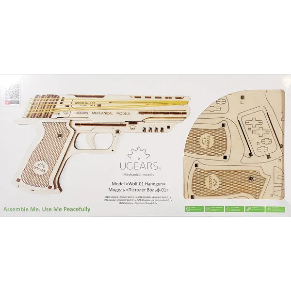 UGears Wolf-01 Handgun (Rubber Band Shooter)