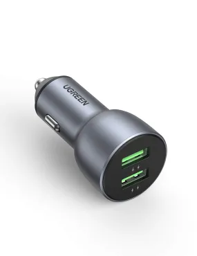 UGREEN USB Car Charger Adapter 36W - Dual USB Car Charger Fast Charging, Cigarette Lighter Adapter Compatible with iPhone 15/14/13/12/11/SE/XR/X/XS, Galaxy S22/S21/S20/S10/Note 20, Pixel 5/4/3