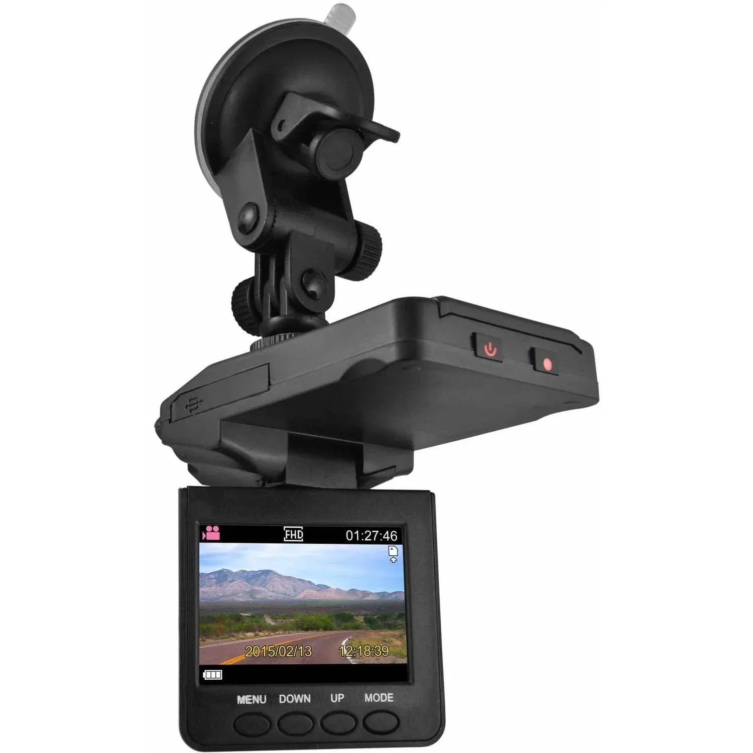 XO Vision 2.5" HD DashCam with Night Vision, Black